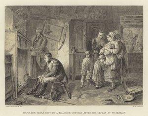Napoléon cherche du repos dans une chaumière après sa défaite à Waterloo - Marcus Stone